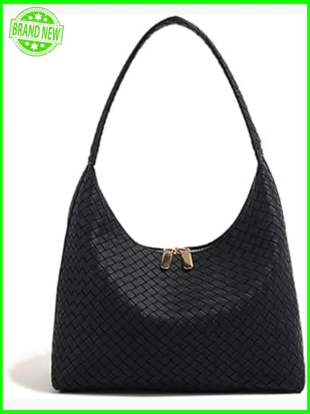 Small Leather Hobo Bag Slouchy Tote Shoulder Purse Double Zipper